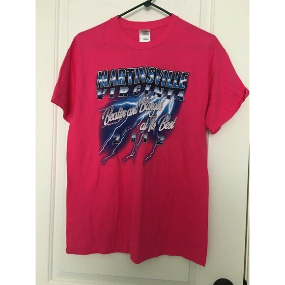 Gildan Adult Unisex Graphic Print T-Shirt "Virginia Beach 2012" Size M Pink - Picture 1 of 12